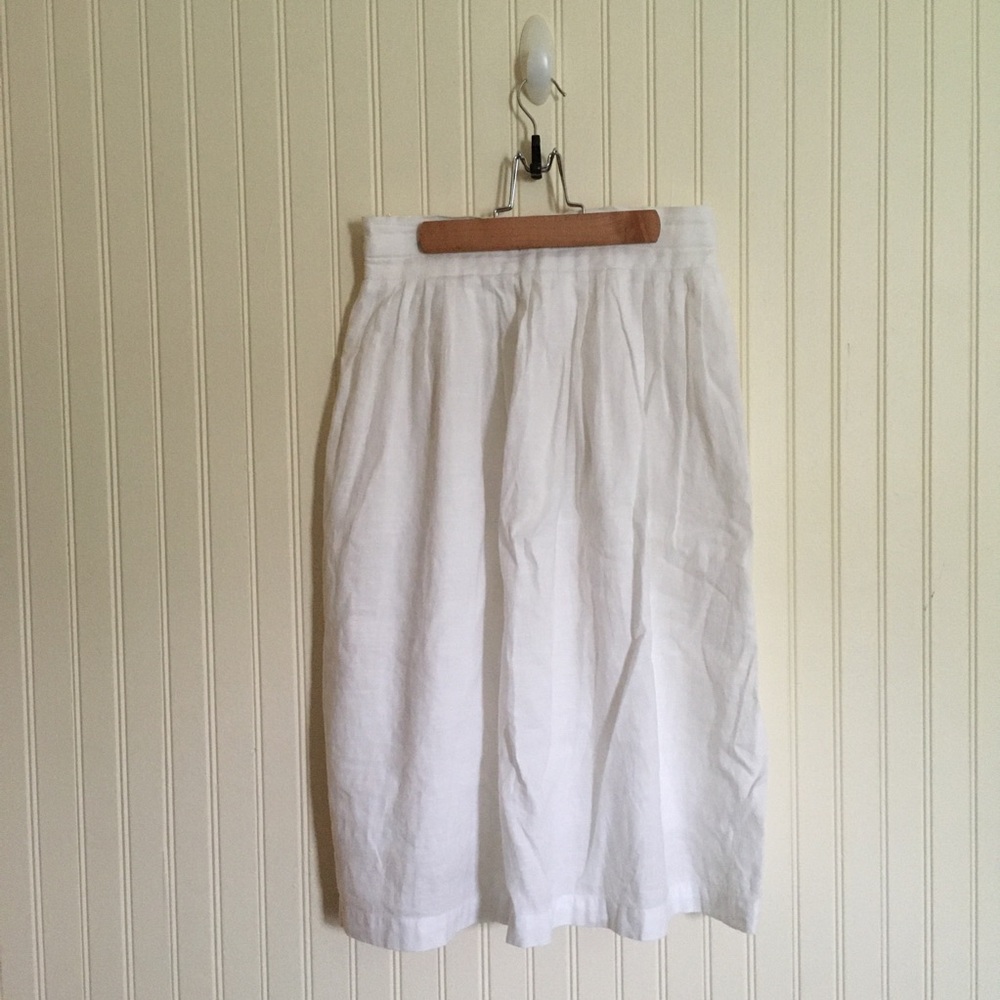 Ines de La Fressange x Uniqlo white bow tie linen cotton skirt size XXS EUC - Picture 2 of 10